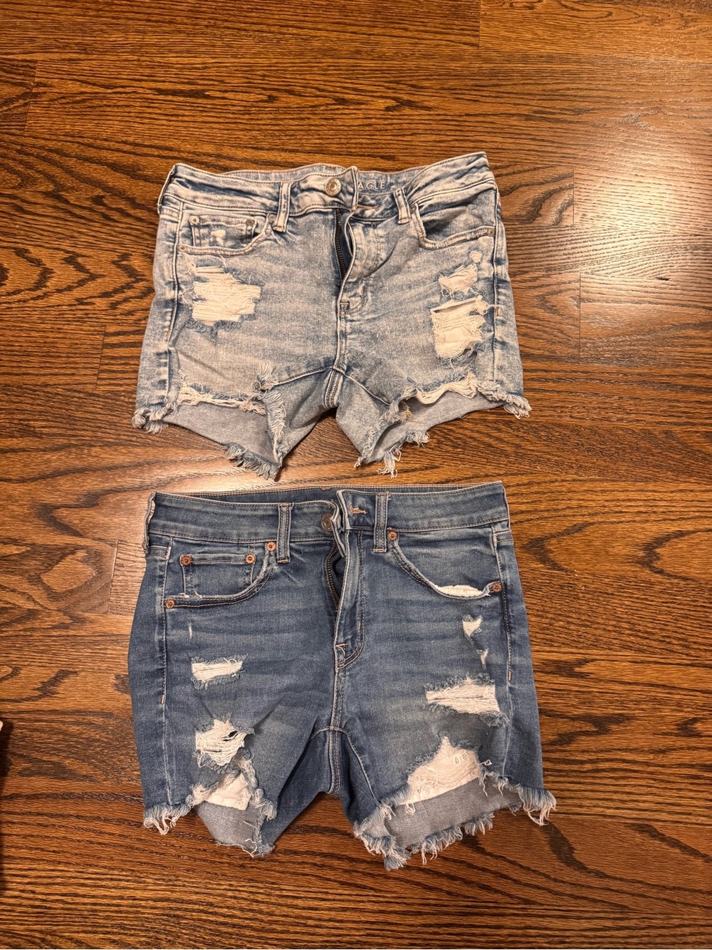 Women’s Distressed Denim Shorts - Blue - American Eagle